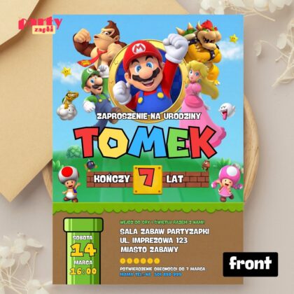 super mario zaproszenie partyzapki 11 2
