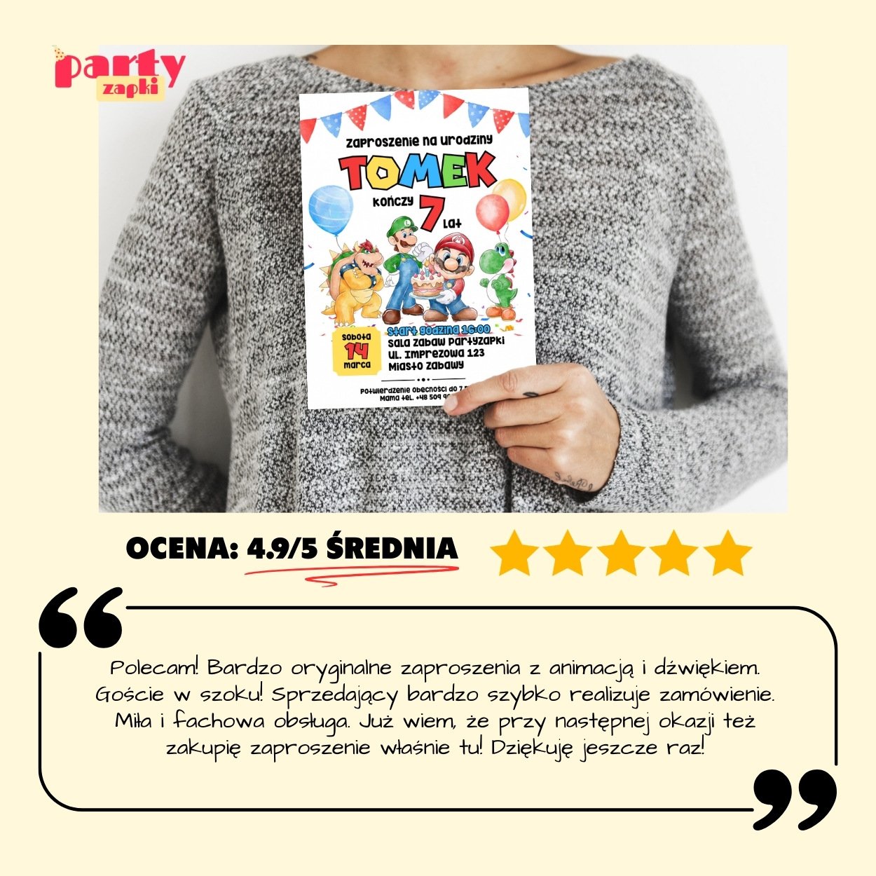 super mario zaproszenie partyzapki 12 8