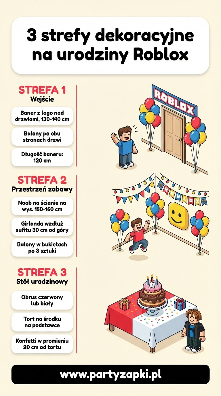 strefy dekoracyjne urodziny roblox