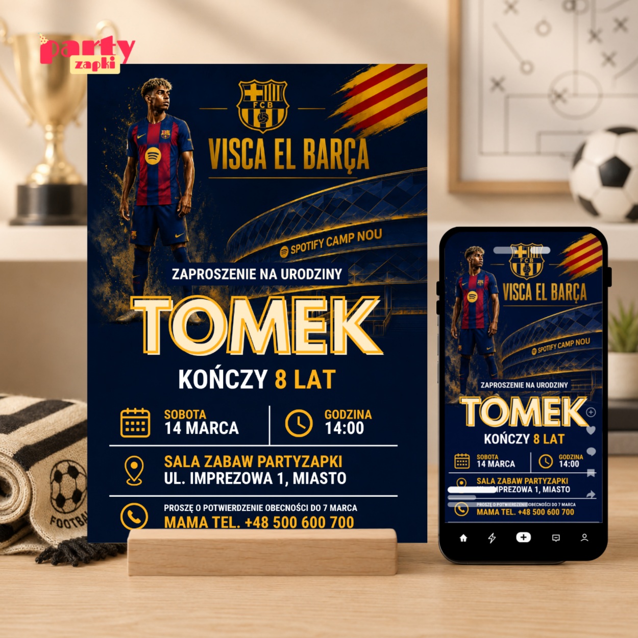 lamine yamal fc barcelona 11 zaproszenie na urodziny partyzapki 1