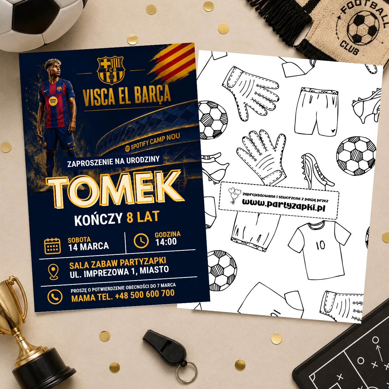 lamine yamal fc barcelona 11 zaproszenie na urodziny partyzapki 2