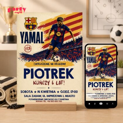lamine yamal fc barcelona 13 zaproszenie na urodziny partyzapki 1