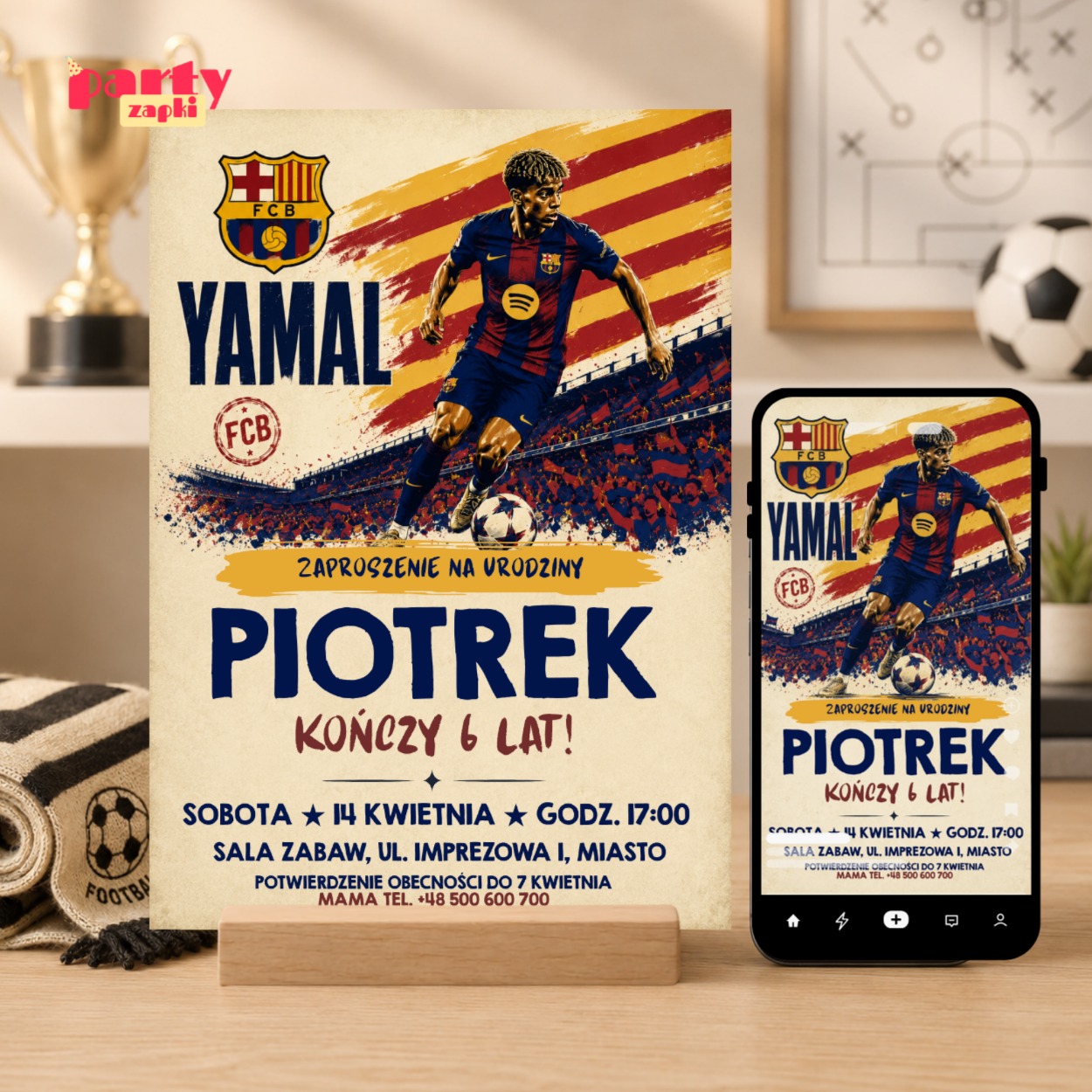 lamine yamal fc barcelona 13 zaproszenie na urodziny partyzapki 1