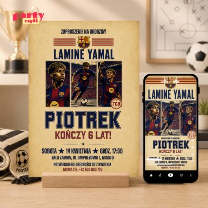 lamine yamal fc barcelona 14 zaproszenie na urodziny partyzapki 1