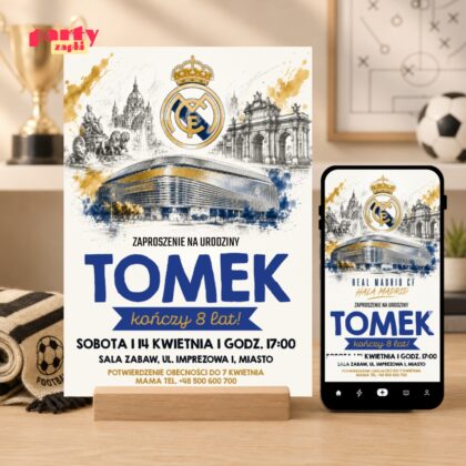 real madryt 05 zaproszenie na urodziny partyzapki 1