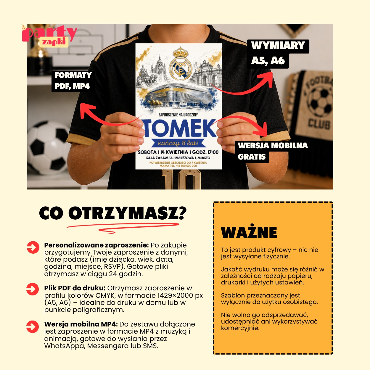 real madryt 05 zaproszenie na urodziny partyzapki 4