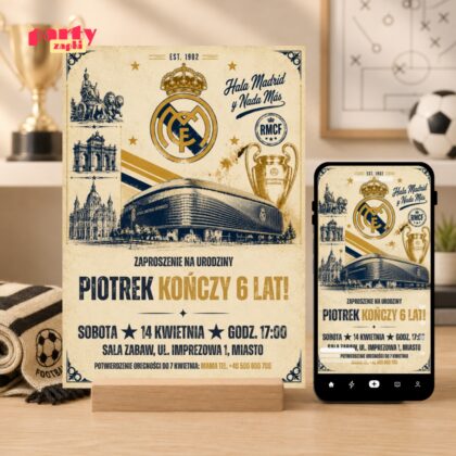 real madryt 06 zaproszenie na urodziny partyzapki 1
