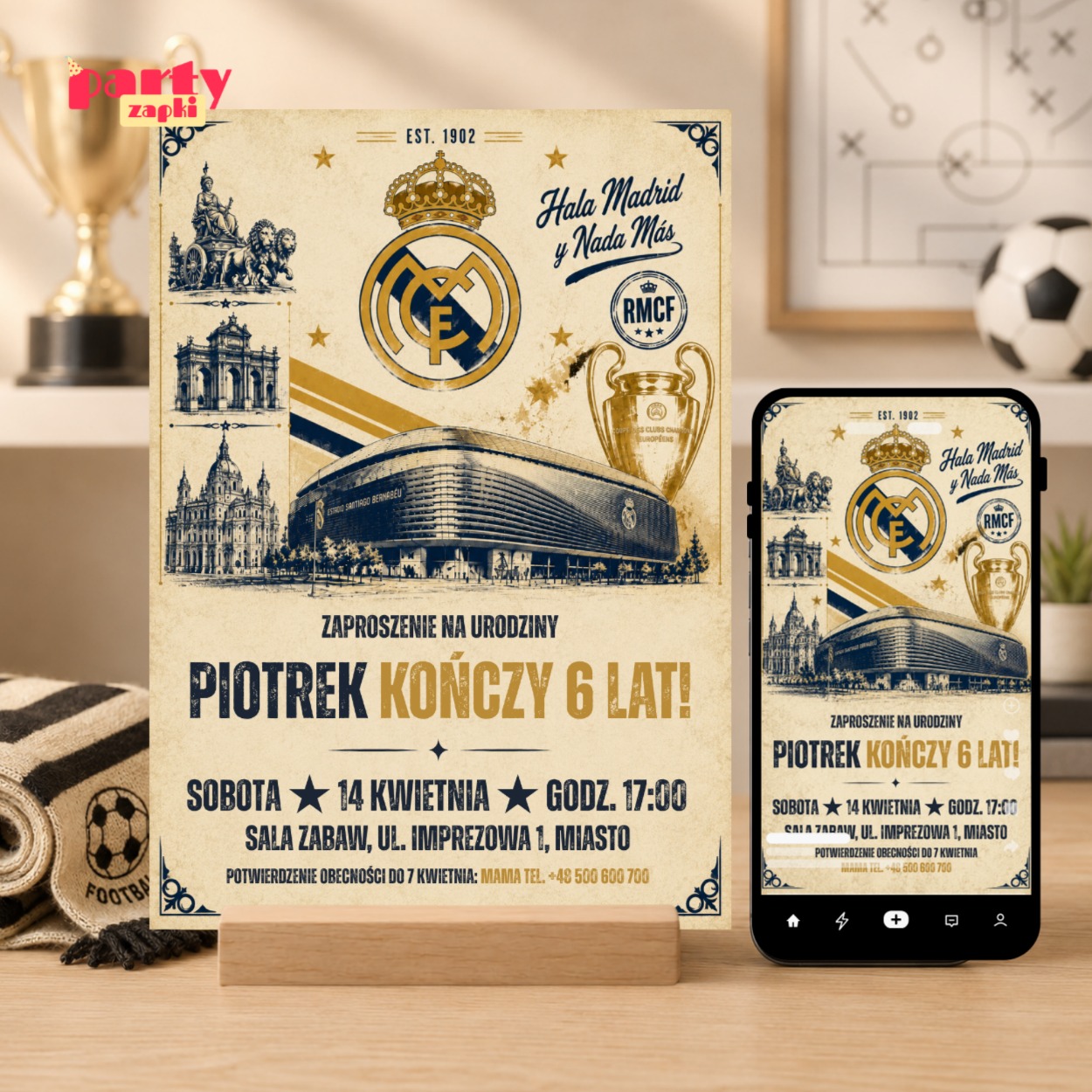 real madryt 06 zaproszenie na urodziny partyzapki 1