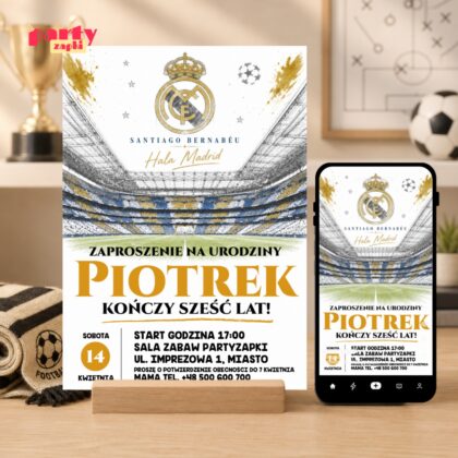 real madryt 07 zaproszenie na urodziny partyzapki 1