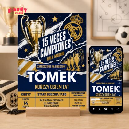 real madryt 08 zaproszenie na urodziny partyzapki 1