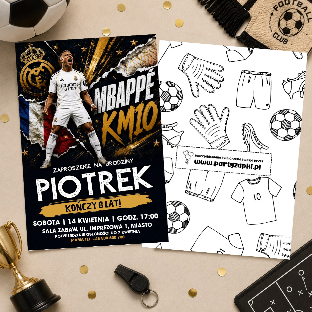 real madryt 09 zaproszenie na urodziny partyzapki 2