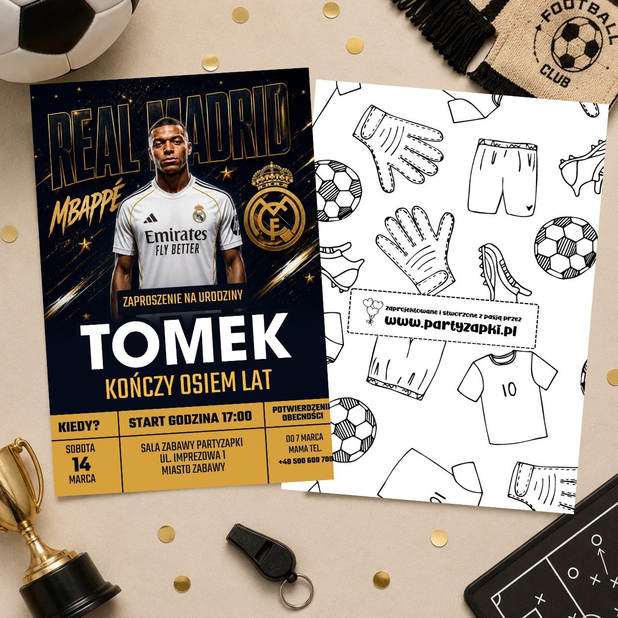 real madryt 10 zaproszenie na urodziny partyzapki 2