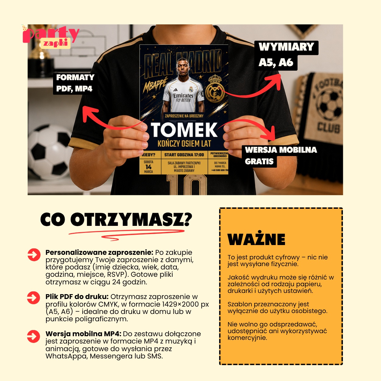 real madryt 10 zaproszenie na urodziny partyzapki 4