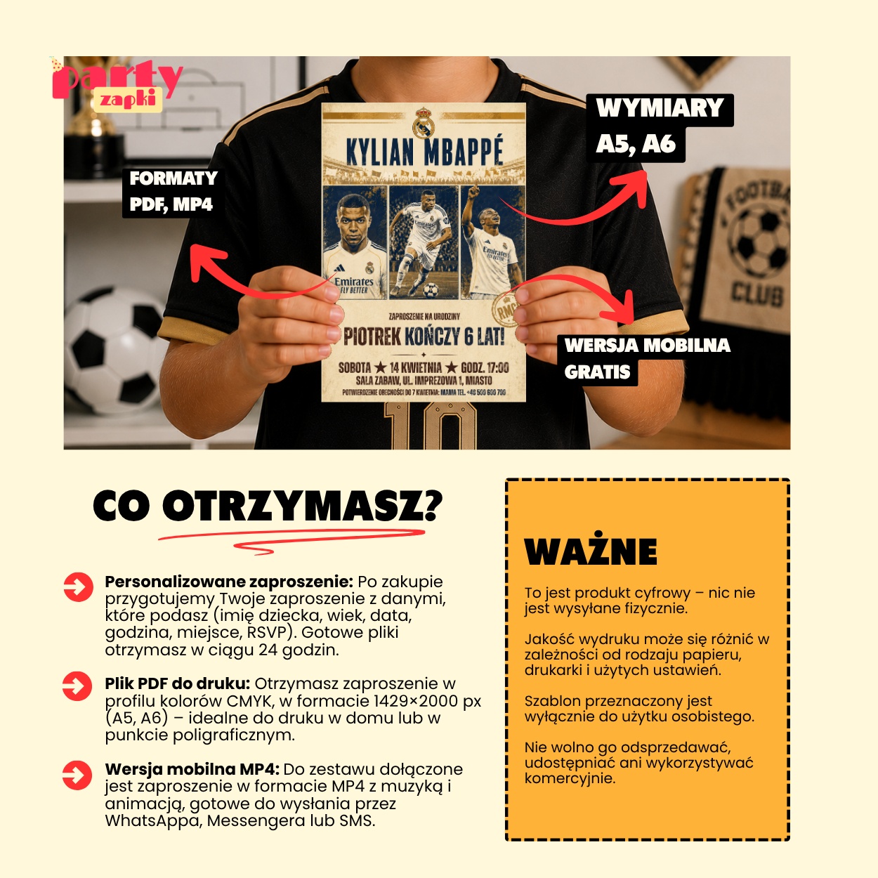 real madryt 11 zaproszenie na urodziny partyzapki 4