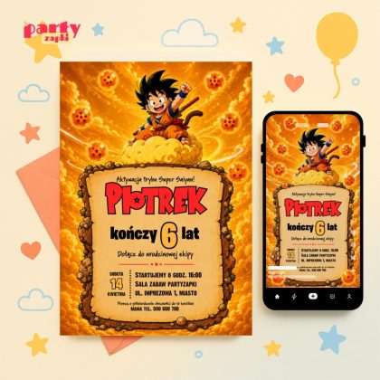 dragon ball zaproszenie na urodziny partyzapki 01 1