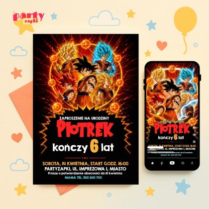 dragon ball zaproszenie na urodziny partyzapki 02 1