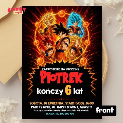 dragon ball zaproszenie na urodziny partyzapki 02 2