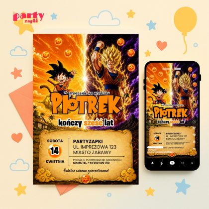 dragon ball zaproszenie na urodziny partyzapki 03 1