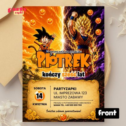 dragon ball zaproszenie na urodziny partyzapki 03 2