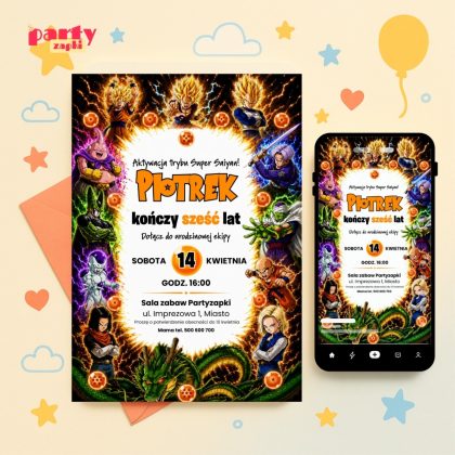 dragon ball zaproszenie na urodziny partyzapki 04 1