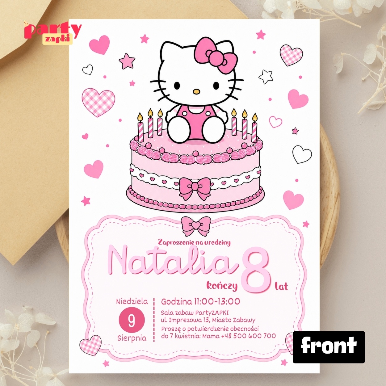 hello kitty zaproszenie na urodziny partyzapki 01 2