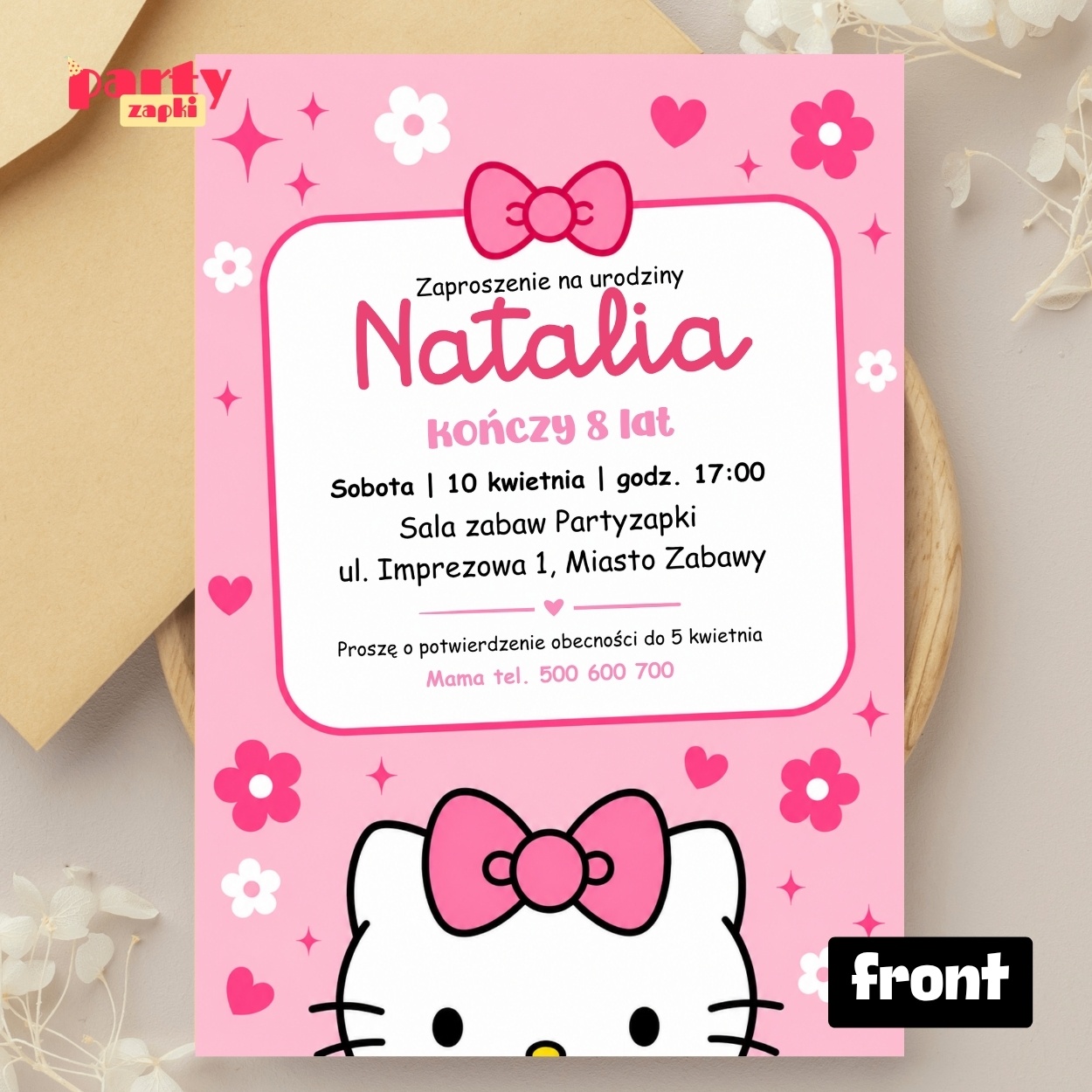 hello kitty zaproszenie na urodziny partyzapki 03 2