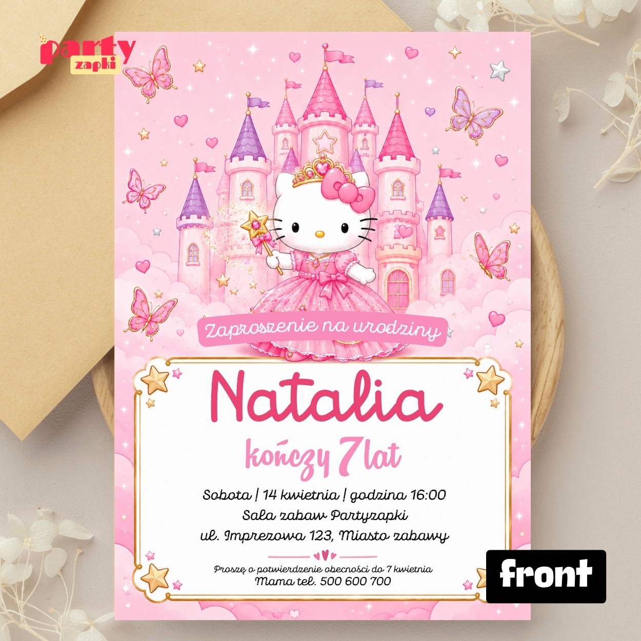 hello kitty zaproszenie na urodziny partyzapki 07 2