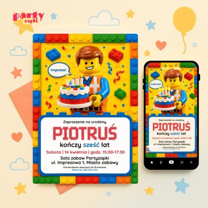 lego zaproszenie na urodziny partyzapki 02 1