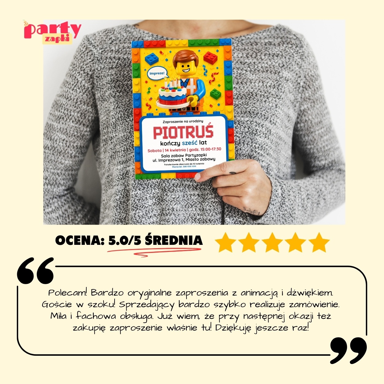 lego zaproszenie na urodziny partyzapki 02 6