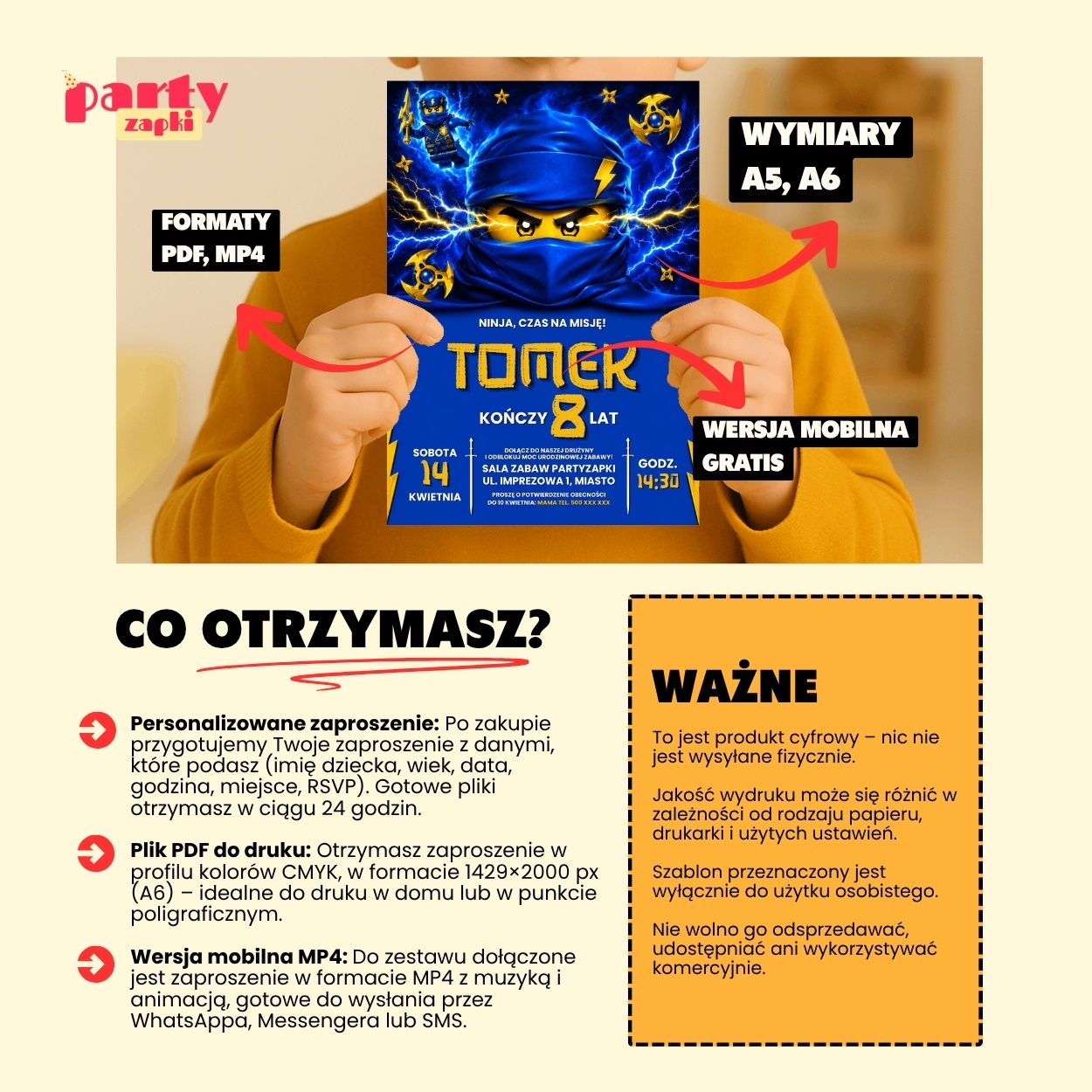 lego zaproszenie na urodziny partyzapki 05 5