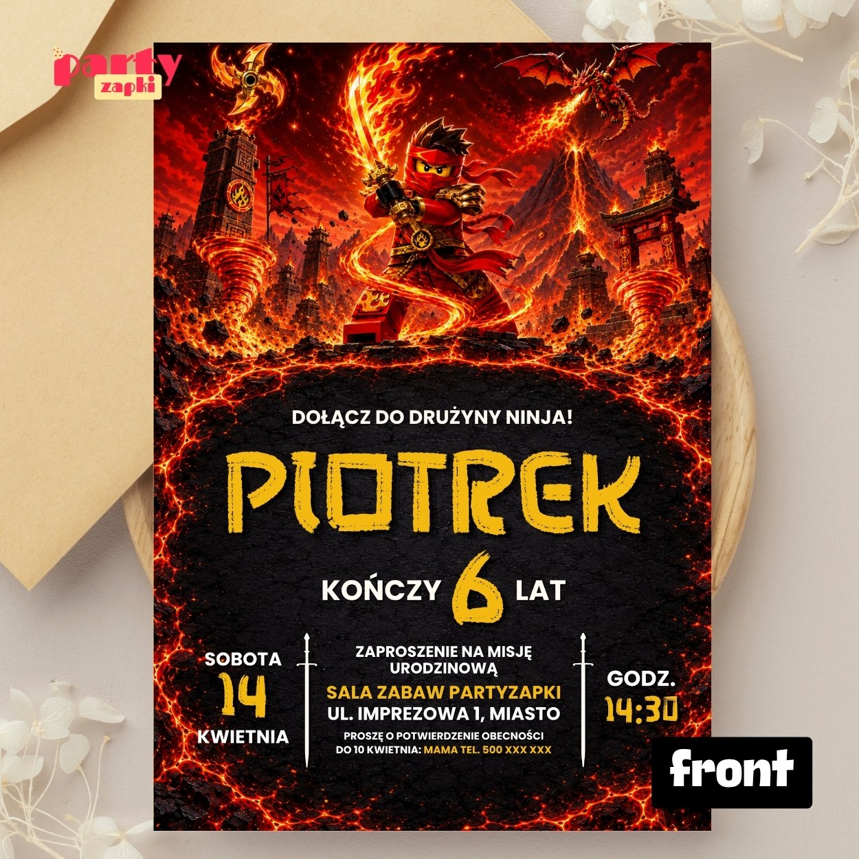 lego zaproszenie na urodziny partyzapki 06 2