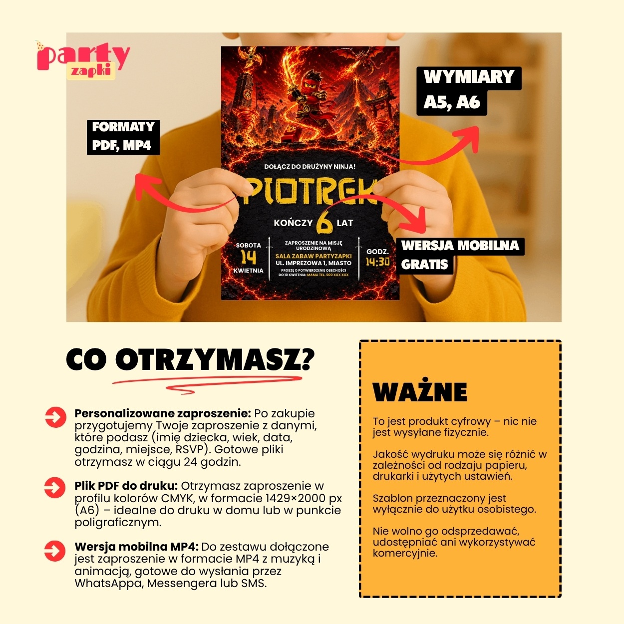 lego zaproszenie na urodziny partyzapki 06 5