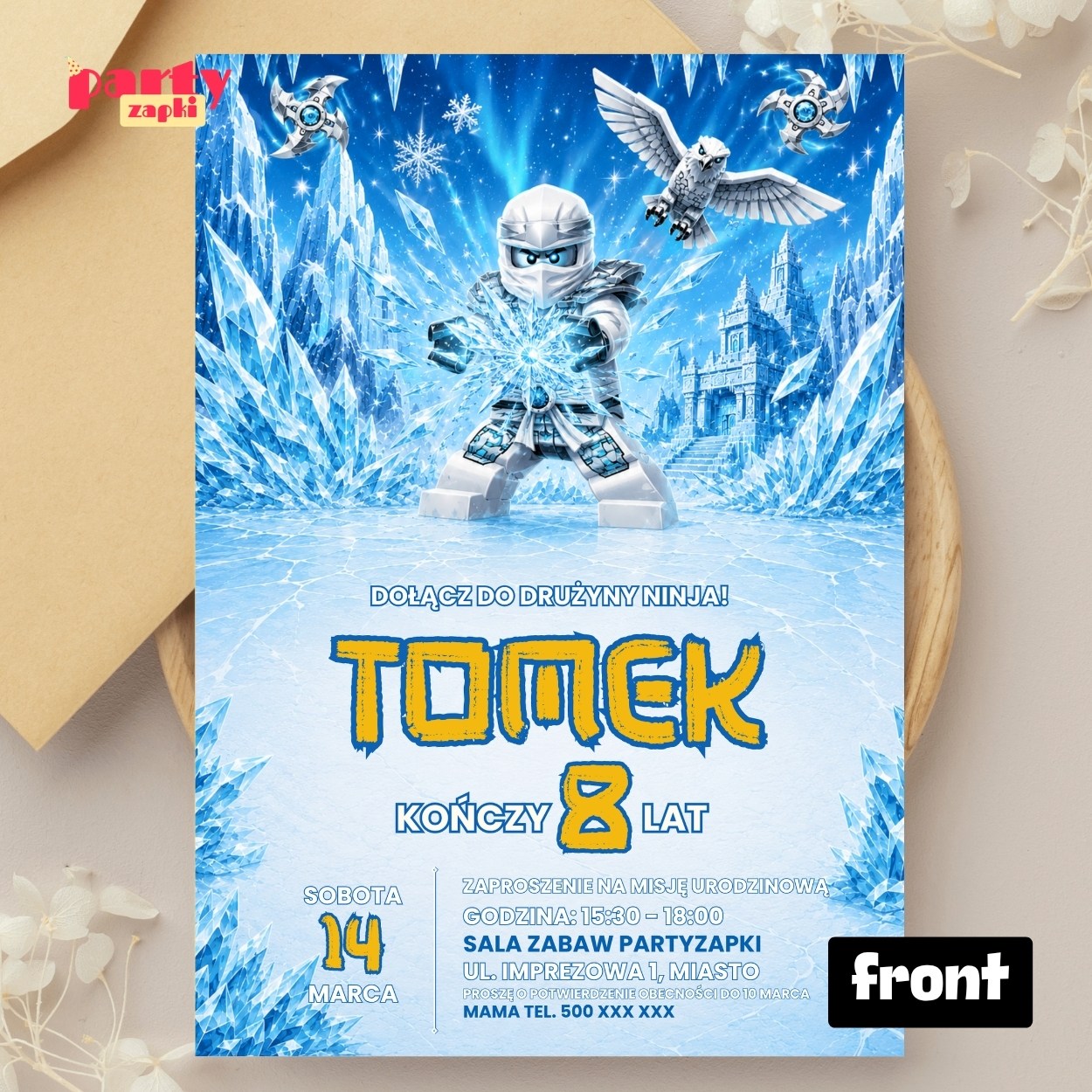 lego zaproszenie na urodziny partyzapki 07 2