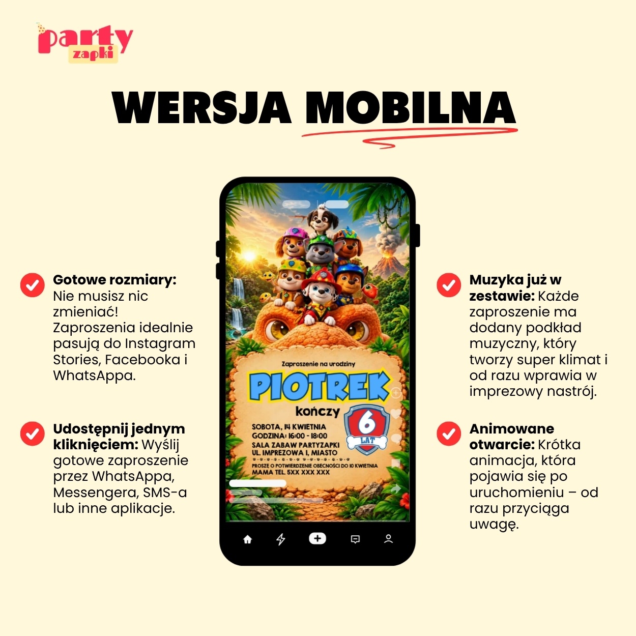 psi patrol dinozaury zaproszenie na urodziny partyzapki 01 3