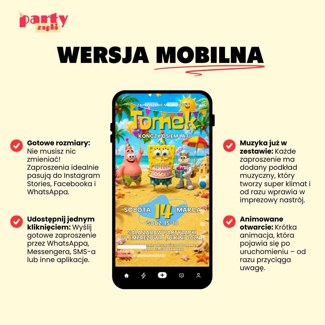 spongebob zaproszenie na urodziny partyzapki 01 4