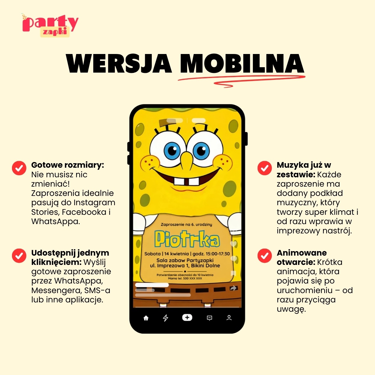 spongebob zaproszenie na urodziny partyzapki 02 4