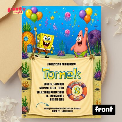 spongebob zaproszenie na urodziny partyzapki 03 2