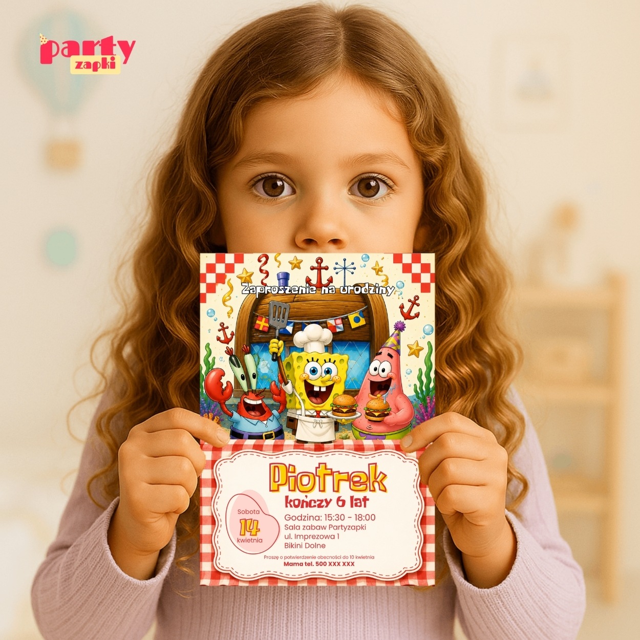 spongebob zaproszenie na urodziny partyzapki 05 3