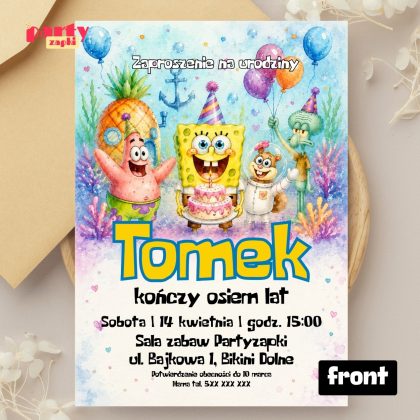 spongebob zaproszenie na urodziny partyzapki 06 2