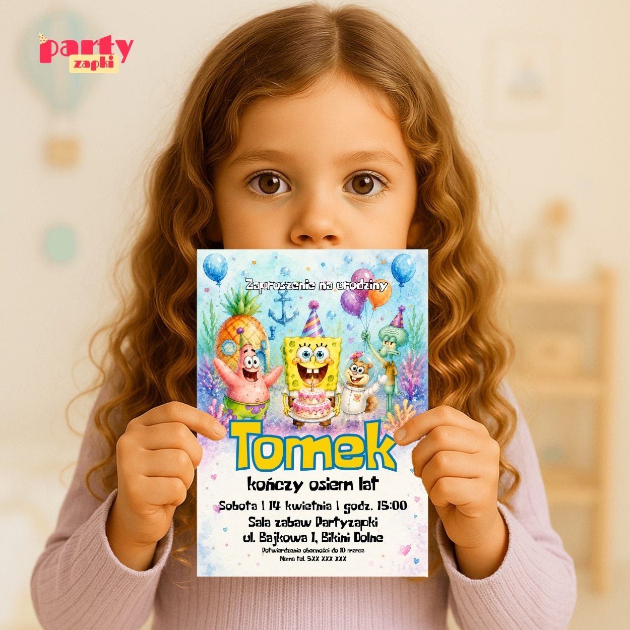 spongebob zaproszenie na urodziny partyzapki 06 3