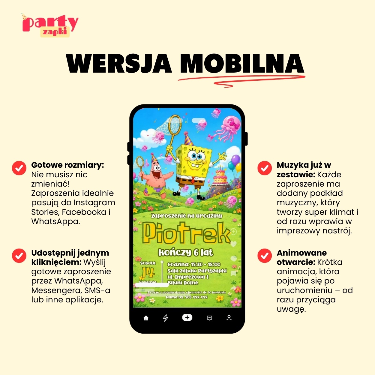 spongebob zaproszenie na urodziny partyzapki 07 4