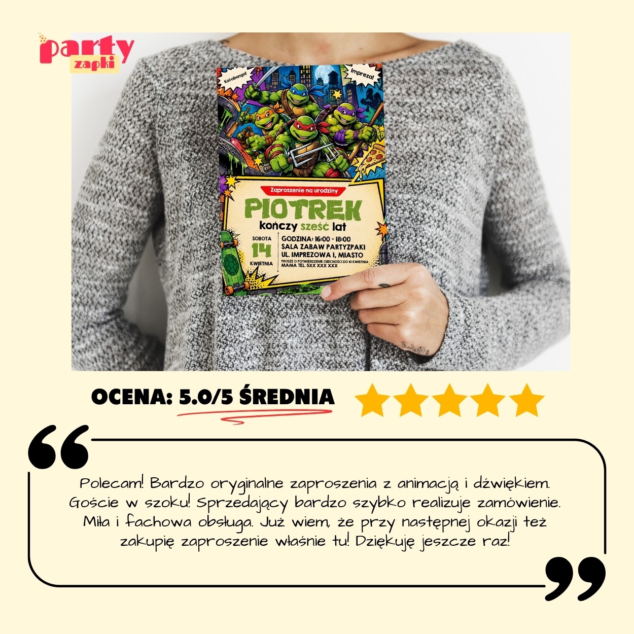 zolwie ninja zaproszenie na urodziny partyzapki 02 6
