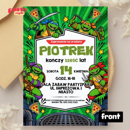 zolwie ninja zaproszenie na urodziny partyzapki 04 2