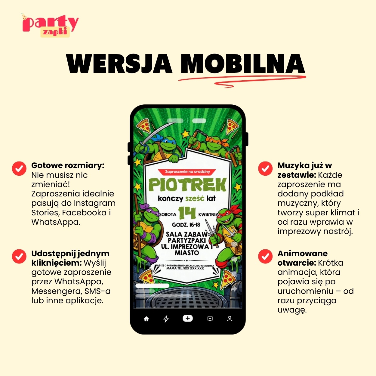 zolwie ninja zaproszenie na urodziny partyzapki 04 4