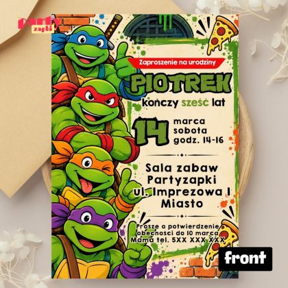 zolwie ninja zaproszenie na urodziny partyzapki 05 2